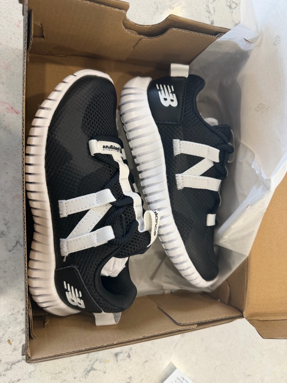New Balance Black and White Kids' Lightweight Sneakers